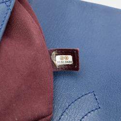 Pre Owned Chanel Blue Large Quilted Goatskin Double Carry Waist Chain Flap