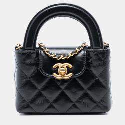 مملوكة مسبقًا Chanel Black Mini Nano Aged Calfskin Kelly Shopper Bag