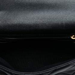 Pre Owned حقيبة شانيل يد علوية ميني أسود مبطن كافيار بغطاء