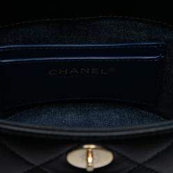 مملوكة مسبقًا Chanel Black Mini Quilted Lambskin Elegant Chain Vanity Case