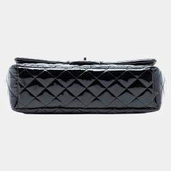 Pre Owned Chanel Black Maxi Classic Patent Double Flap