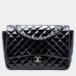 مملوكة مسبقًا Chanel Black Maxi Classic Patent Double Flap