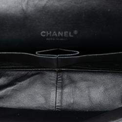 Pre Owned Chanel Black Maxi Classic Patent Double Flap