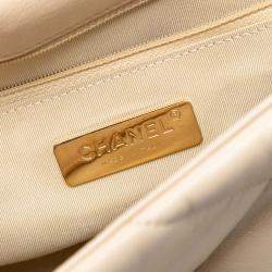 Pre Owned Chanel Brown Medium Lambskin 19 Flap