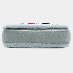 Pre Owned Chanel Shearling and Lambskin Patchwork No 5 Pop Art Flap