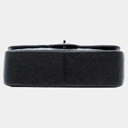 مملوكة مسبقًا حقيبة شانيل جامبو كلاسيك كافيار سوداء بفلايت مزدوجة