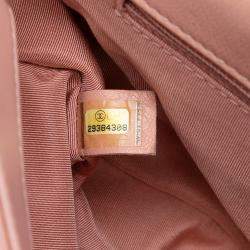 Pre Owned حقيبة شانيل \"لامبسكين\" وردية متوسطة بغطاء 19