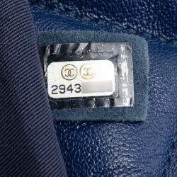 Pre Owned حقيبة شانيل بلو شانيل وسط جلد خروف 19 فلاب