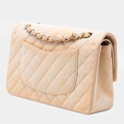 مملوكة مسبقًا حقيبة شانيل كلاسيك متوسطة جلد الخروف بني مزدوجة الغطاء