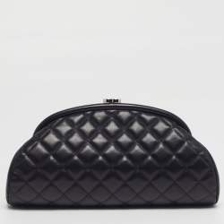 Pre Owned حقيبة كلتش شانيل تايمليس جلد لامع مبطن وردي