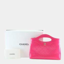 مملوكة مسبقًا حقيبة شانيل للتسوق جلد عجل وردية لامعة صغيرة 31