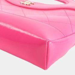 مملوك ة مسبقًا حقيبة شانيل للتسوق جلد عجل وردية لامعة صغيرة 31