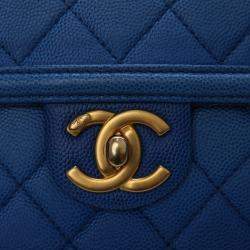 Pre Owned Chanel Blue Small Quilted Caviar Sunset On The Sea Flap