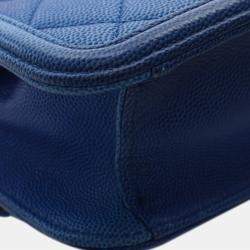 Pre Owned Chanel Blue Small Quilted Caviar Sunset On The Sea Flap