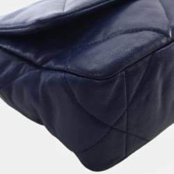Pre Owned Chanel Blue Medium Lambskin 19 Flap