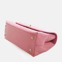 Pre Owned حقيبة يد شانيل كوكو شيفون كافيار زهري صغير بيد علوية