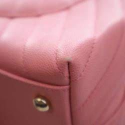 Pre Owned حقيبة يد شانيل كوكو شيفون كافيار زهري صغير بيد علوية