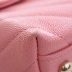 Pre Owned حقيبة يد شانيل كوكو شيفون كافيار زهري صغير بيد علوية