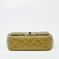 Pre Owned حقيبة شانيل ميني كلاسيك مستطيلة جلد مبطن أخضر