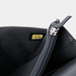 مملوكة مسبقًا Chanel Black Green CC Quilted Metallic Patent Striped Wallet on Chain