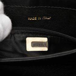 Pre Owned حقيبة كروس بودي رفل شانيال سوداء جلد غنم مبطن بشراشيب