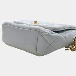 مملوكة مسبقًا Chanel Blue Mini CC Quilted Lambskin Logo Chain Flap