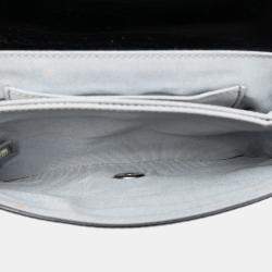 مملوكة مسبقًا حقيبة رفرف شانيل سوداء جلد عجل صغيرة حديقة كورية