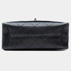 مملوكة مسبقًا حقيبة شانيل روح عصرية مبطن جلد الضأن أسود صغيرة بمقبض علوي