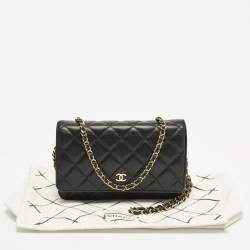 Pre Owned محفظة شانيل سي سي جلد برتقالي مبطن مع سلسلة