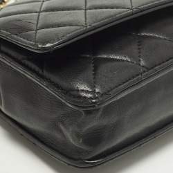 Pre Owned محفظة شانيل سي سي جلد برتقالي مبطن مع سلسلة