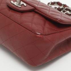 Pre Owned حقيبة شانيل قلاب كلاسيك صغيرة مستطيلة جلد مبطن وردي