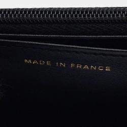 Pre Owned Chanel Matelasse Chain Wallet Black Caviar Leather