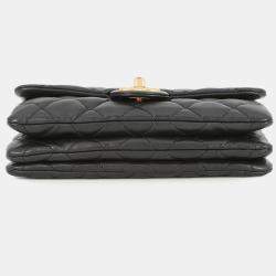 مملوكة مسبقًا حقيبة شانييل ماتلاسيه فالاب صغيرة جلد أسود