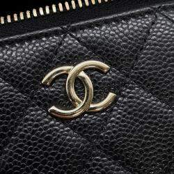 مملوكة مسبقًا Chanel Matelasse 2Way Chain Vanity Case Black Caviar Leather
