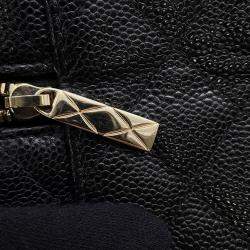 مملوكة مسبقًا Chanel Matelasse 2Way Chain Vanity Case Black Caviar Leather