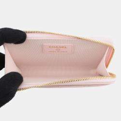 Pre Owned حافظة شانييل CC بجلد كافيار وردي بسحاب