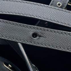 Pre Owned Chanel Cc Logo Cava 2-Way Tote Bag Black Leather