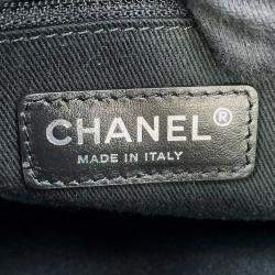 Pre Owned Chanel Cc Logo Cava 2-Way Tote Bag Black Leather