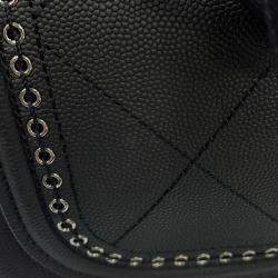 Pre Owned Chanel Cc Logo Cava 2-Way Tote Bag Black Leather