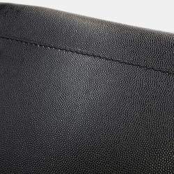 Pre Owned حقيبة شانيل دوفيل 2 واي سلسلة جلد كافيار سوداء مرصعة