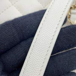 Pre Owned Chanel Coco Handle White Caviar Leather Size 29