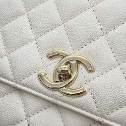 Pre Owned Chanel Coco Handle White Caviar Leather Size 29