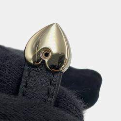 Pre Owned حقيبة شانيل سلسلة قلب مغطاة كتف جلد الخروف سوداء