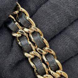 Pre Owned حقيبة شانيل سلسلة قلب مغطاة كتف جلد الخروف سوداء