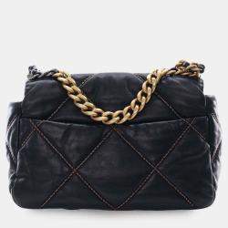 مملوكة مسبقًا Chanel Black Medium Lambskin 19 Flap