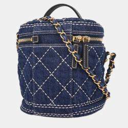 Pre Owned حقيبة شانيل دنيم زرقاء فانتي 2 طريقتين يد