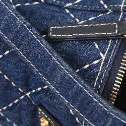 Pre Owned حقيبة شانيل دنيم زرقاء فانتي 2 طريقتين يد