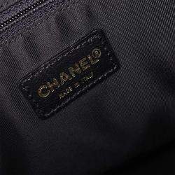 Pre Owned Chanel Black Lambskin Choco Bar Tote Shoulder Bag