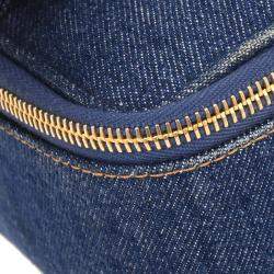 Pre Owned Chanel Blue Denim Vanity Handbag