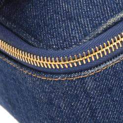 Pre Owned Chanel Blue Denim Vanity Handbag